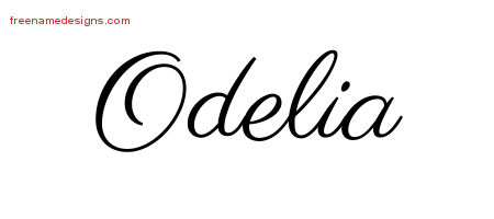 Classic Name Tattoo Designs Odelia Graphic Download