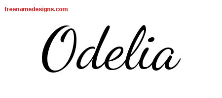 Lively Script Name Tattoo Designs Odelia Free Printout