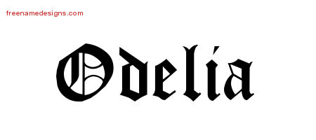 Blackletter Name Tattoo Designs Odelia Graphic Download