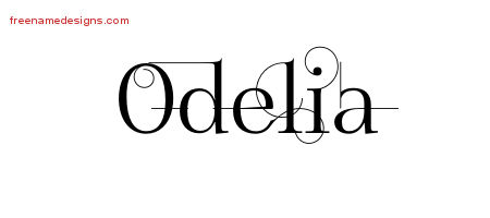 Decorated Name Tattoo Designs Odelia Free