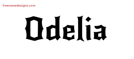 Gothic Name Tattoo Designs Odelia Free Graphic
