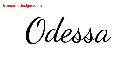 Lively Script Name Tattoo Designs Odessa Free Printout
