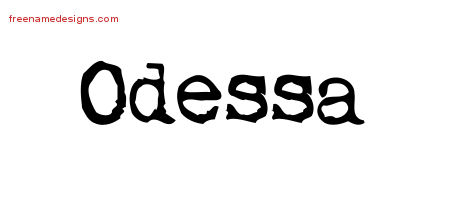 Vintage Writer Name Tattoo Designs Odessa Free Lettering