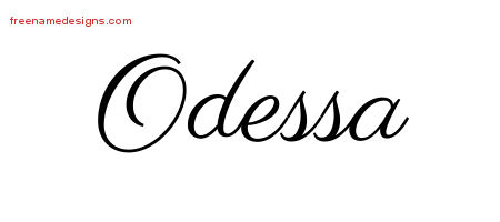 Classic Name Tattoo Designs Odessa Graphic Download