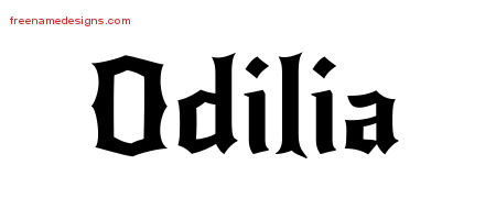 Gothic Name Tattoo Designs Odilia Free Graphic