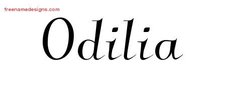 Elegant Name Tattoo Designs Odilia Free Graphic