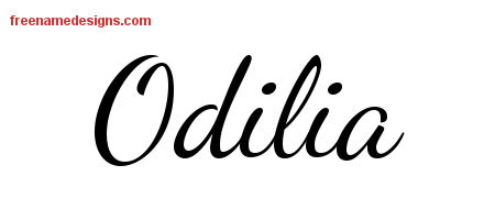 Lively Script Name Tattoo Designs Odilia Free Printout