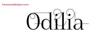 Decorated Name Tattoo Designs Odilia Free