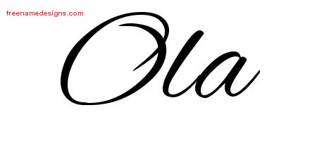 Cursive Name Tattoo Designs Ola Download Free