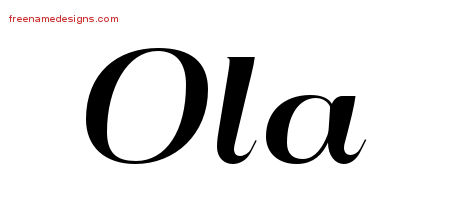 Art Deco Name Tattoo Designs Ola Printable