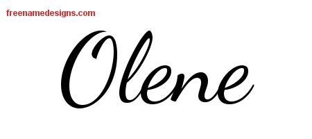 Lively Script Name Tattoo Designs Olene Free Printout