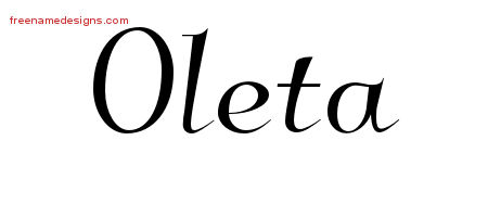 Elegant Name Tattoo Designs Oleta Free Graphic