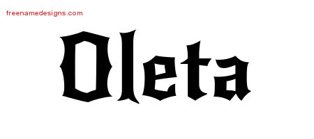 Gothic Name Tattoo Designs Oleta Free Graphic