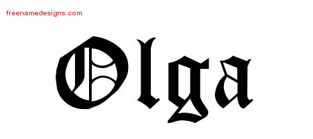 Blackletter Name Tattoo Designs Olga Graphic Download