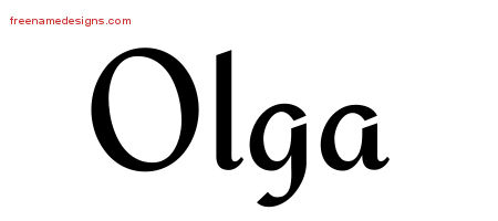 Calligraphic Stylish Name Tattoo Designs Olga Download Free