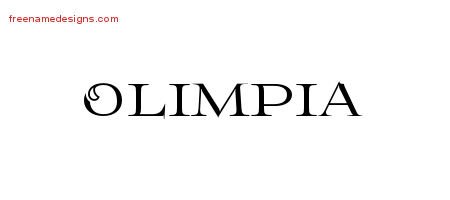 Flourishes Name Tattoo Designs Olimpia Printable
