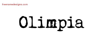 Vintage Writer Name Tattoo Designs Olimpia Free Lettering