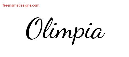 Lively Script Name Tattoo Designs Olimpia Free Printout