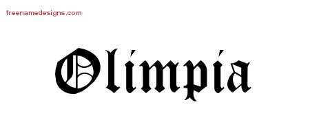 Blackletter Name Tattoo Designs Olimpia Graphic Download