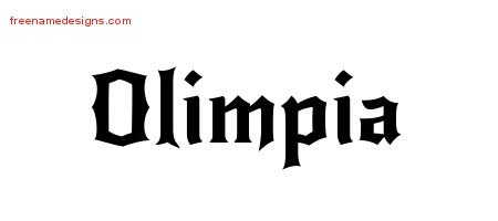 Gothic Name Tattoo Designs Olimpia Free Graphic
