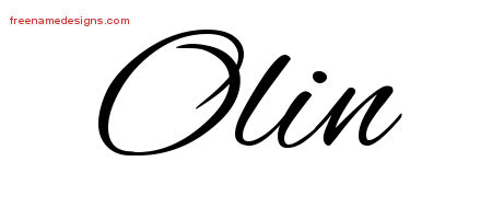 Cursive Name Tattoo Designs Olin Free Graphic