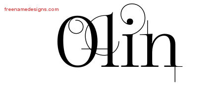 Decorated Name Tattoo Designs Olin Free Lettering