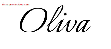 Calligraphic Name Tattoo Designs Oliva Download Free