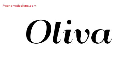 Art Deco Name Tattoo Designs Oliva Printable