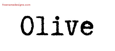 Typewriter Name Tattoo Designs Olive Free Download