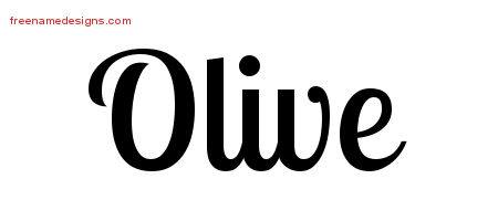 Handwritten Name Tattoo Designs Olive Free Download