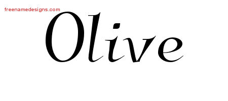 Elegant Name Tattoo Designs Olive Free Graphic