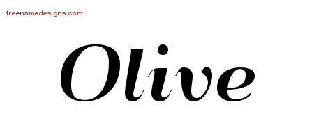 Art Deco Name Tattoo Designs Olive Printable