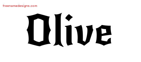 Gothic Name Tattoo Designs Olive Free Graphic