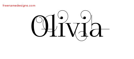 Decorated Name Tattoo Designs Olivia Free