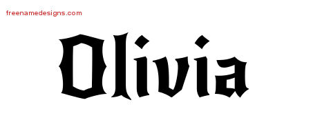 Gothic Name Tattoo Designs Olivia Free Graphic
