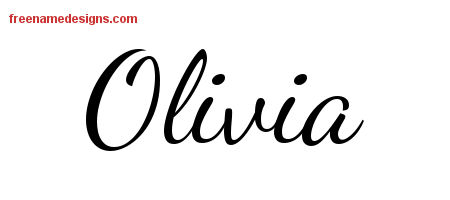 Lively Script Name Tattoo Designs Olivia Free Printout
