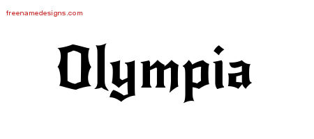 Gothic Name Tattoo Designs Olympia Free Graphic
