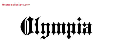 Old English Name Tattoo Designs Olympia Free