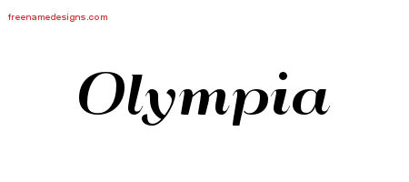 Art Deco Name Tattoo Designs Olympia Printable