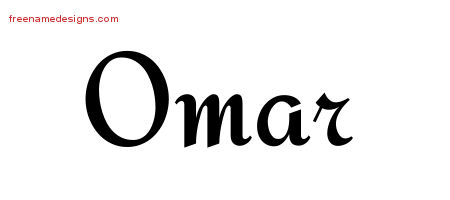 Calligraphic Stylish Name Tattoo Designs Omar Free Graphic