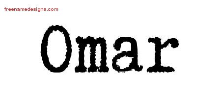 Typewriter Name Tattoo Designs Omar Free Printout