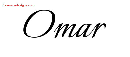 Calligraphic Name Tattoo Designs Omar Free Graphic
