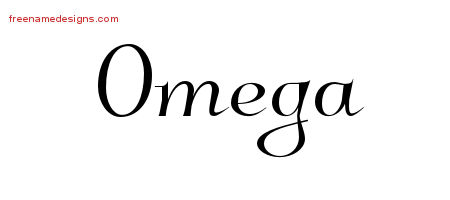 Elegant Name Tattoo Designs Omega Free Graphic