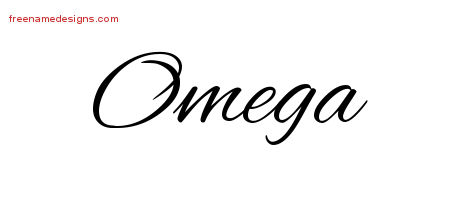 Cursive Name Tattoo Designs Omega Download Free