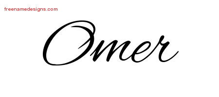 Cursive Name Tattoo Designs Omer Free Graphic