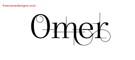 Decorated Name Tattoo Designs Omer Free Lettering