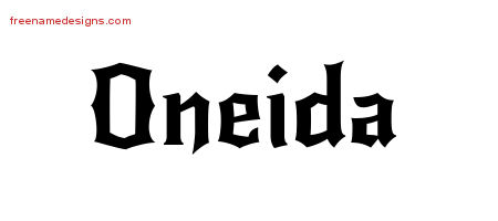Gothic Name Tattoo Designs Oneida Free Graphic