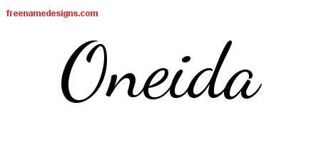Lively Script Name Tattoo Designs Oneida Free Printout