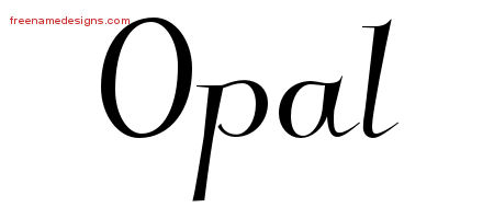 Elegant Name Tattoo Designs Opal Free Graphic