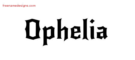 Gothic Name Tattoo Designs Ophelia Free Graphic